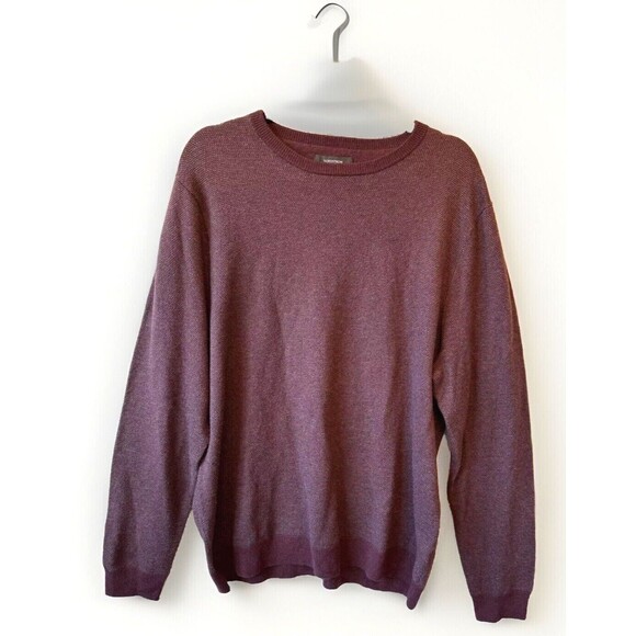Nordstrom Mens Shop Sweater XL Wool Blend Maroon Long Sleeve - Picture 1 of 9